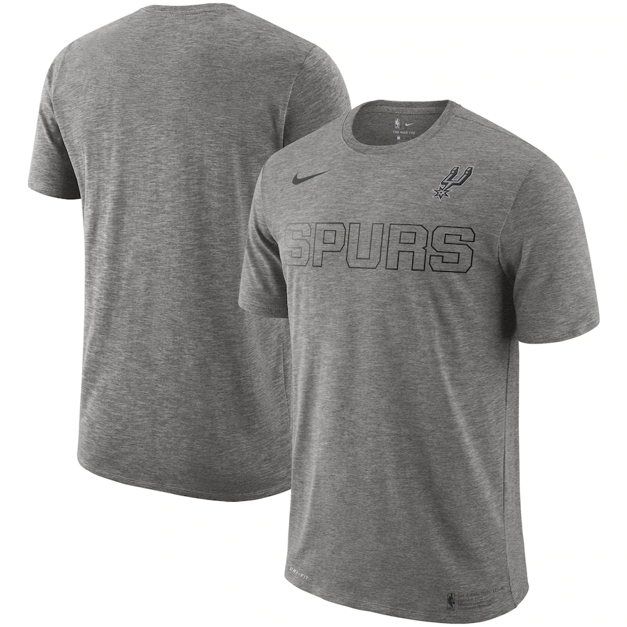 2020 NBA Men Nike San Antonio Spurs Heathered Gray Essential Facility Performance TShirt->nba t-shirts->Sports Accessory